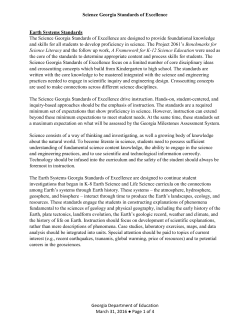 Earth Systems - Georgia Standards