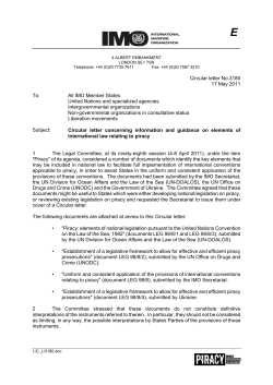 IMO Circular letter N. 3180 concerning information and guidance on