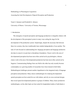 Methodology in phonological acquisition: Assessing