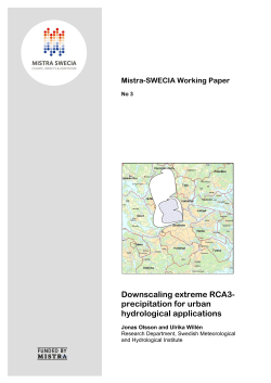 Downscaling extreme RCA3- precipitation for urban