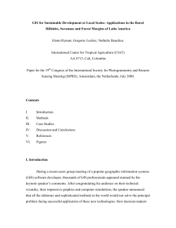 GIS for Sustainable Development at Local Scales - CIAT