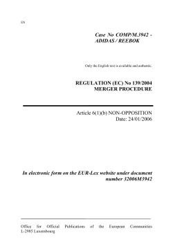 Case No COMP/M.3942 - European Commission