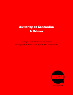 Austerity at Concordia: A Primer