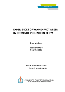 EXPERIENCES OF WOMEN VICTIMIZED BY DOMESTIC