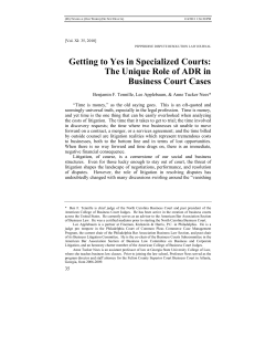 Getting to Yes in Specialized Courts