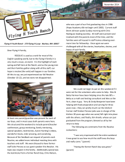 Dear Flying H Family, RESOLVE is used as a verb for most of the