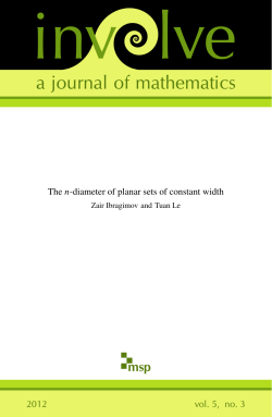 For screen - Mathematical Sciences Publishers