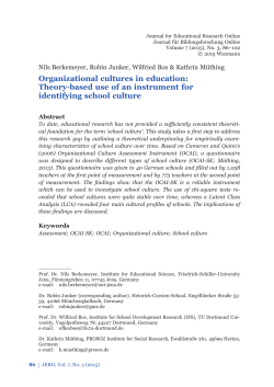 Organizational cultures in education