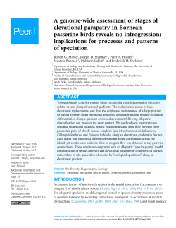 A genome-wide assessment of stages of elevational