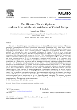 The Miocene Climatic Optimum: evidence from ectothermic