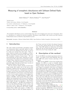 Measuring of ionospheric disturbances with Software Defined Radio