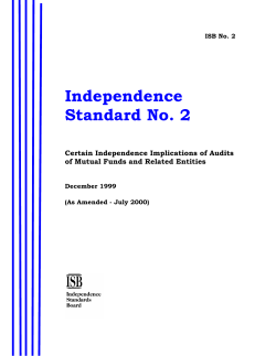 ISB No. 2 Certain Independence Implications of Audits of
