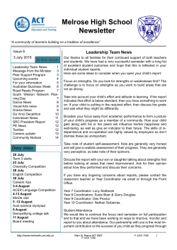 Melrose High School Newsletter
