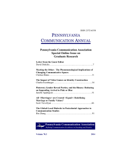 Volume 70.3 - Pennsylvania Communication Association