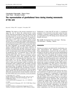 The representation of gravitational force during drawing