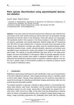 Species discrimination using spectral/spatial descriptive statistics