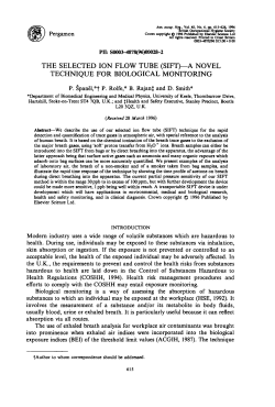 THE SELECTED ION FLOW TUBE (SIFT)&mdash;A NOVEL TECHNIQUE