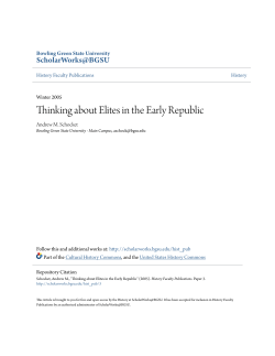 Thinking about Elites in the Early Republic
