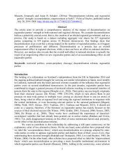 Massetti, Emanuele and Arjan H. Schakel (2016a) &ldquo;Decentralisation