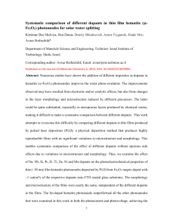 Systematic comparison of different dopants in thin film hematite