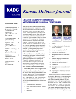 KADC Kansas Defense Journal - Kansas Association of Defense
