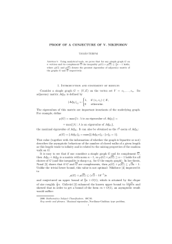 PROOF OF A CONJECTURE OF V. NIKIFOROV 1. Introduction and