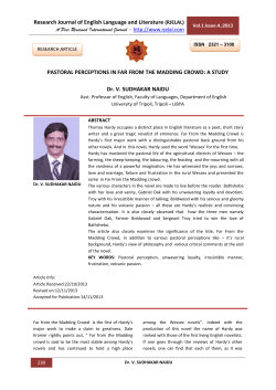 PASTORAL PERCEPTIONS IN FAR FROM THE MADDING