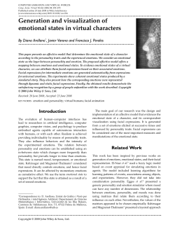 Generation and visualization of emotional states in virtual