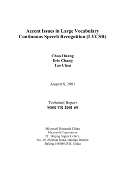 Accent Issues in Large Vocabulary Continuous Speech Recognition
