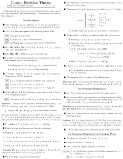 Faruk Gul`s Lectures on Classic Decision Theory