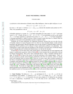 Basic Polyhedral Theory