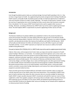 Introduction Even though foundation grants make up a small