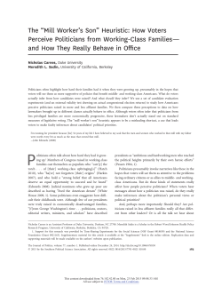 How Voters Perceive Politicians from Working-Class