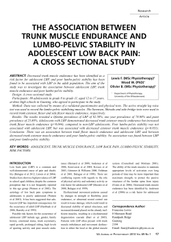 the assOciatiON BetWeeN tRUNK MUscle eNDURaNce aND
