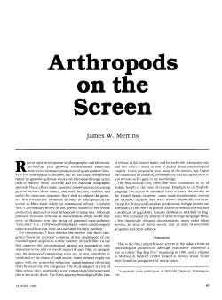 Arthropods on the Screen James W. Mertins
