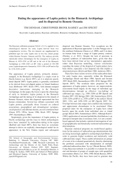 Dating the appearance of Lapita pottery in the Bismarck Archipelago