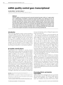 mRNA quality control goes transcriptional