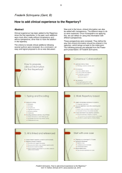 How to add clinical experience to the Repertory?