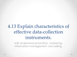 4.13 Explain characteristics of effective data-collection