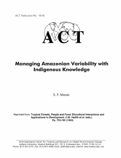 Managing Amazonian Variability with Indigenous Knowledge
