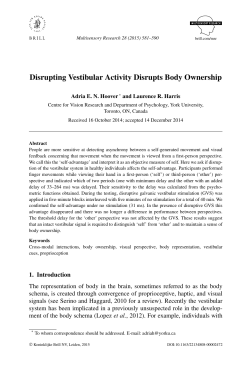 Disrupting Vestibular Activity Disrupts Body Ownership