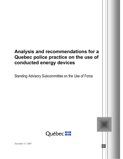 Analysis and recommendations for a Quebec police practice