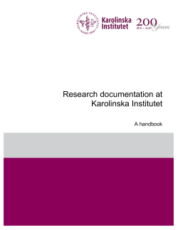 Handbook of research documentation