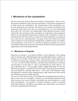 1 Mechanics of the cytoskeleton