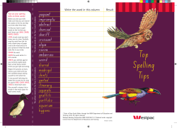 Top Spelling Tips - Harbord Public School