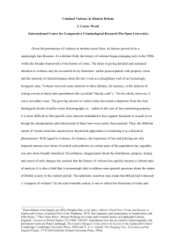 Criminal violence in modern Britain