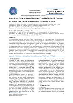 Synthesis and Characterisation of Poly(Vinyl Pyrrolidon)