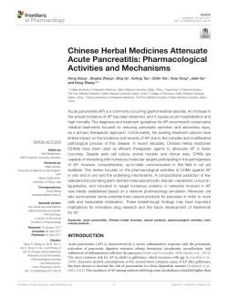 Chinese Herbal Medicines Attenuate Acute Pancreatitis