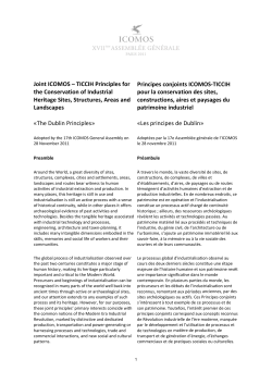 Joint ICOMOS &ndash; TICCIH Principles for the Conservation of Industrial
