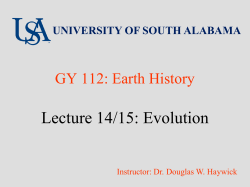 Lecture 14/15: Evolution - University of South Alabama